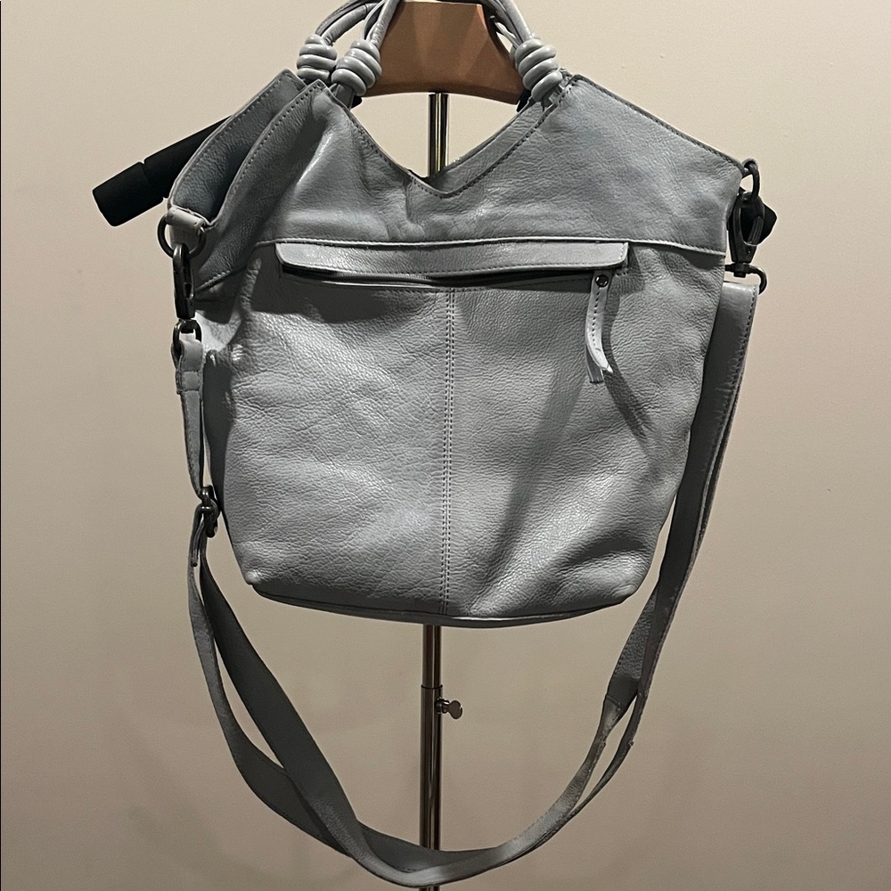 Latico Light Gray Leather Shoulder Bag